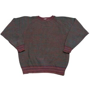 VTG 80s Private Stock Knit Sweater Colorful Acrylic Size Medium Made in USA